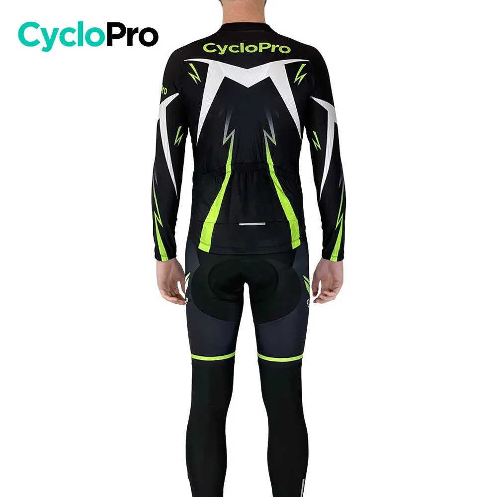 Tenue cycliste hiver Noire et Verte - Confort+