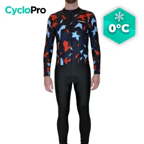 Tenue cycliste hiver Rouge et bleue - Origami+