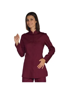 Tunique Femme Col Mao Portofino Bordeaux