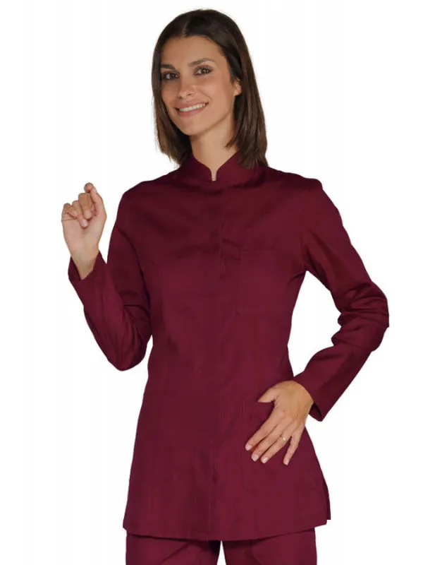 Tunique Femme Col Mao Portofino Bordeaux