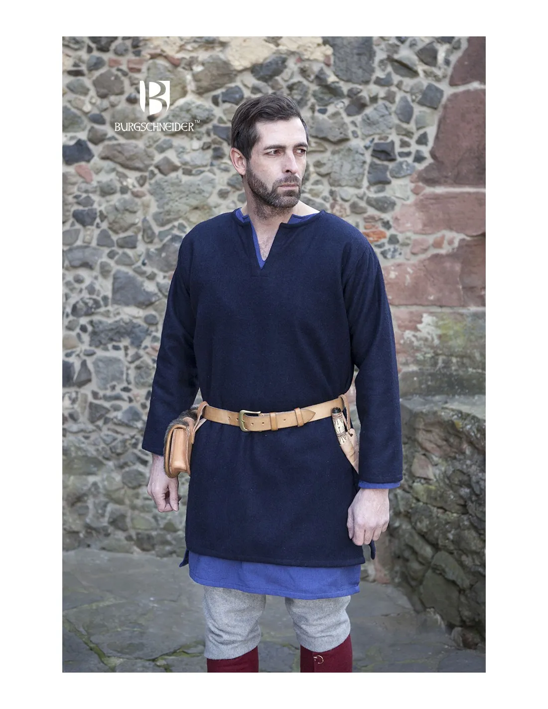 Tunique médiévale Lodin, bleu ⚔️ Boutique Épées