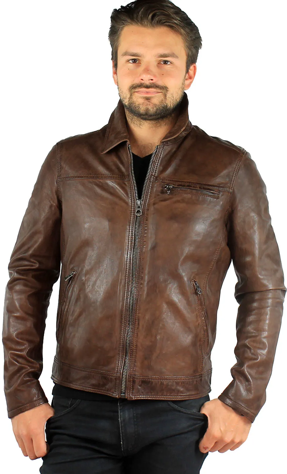 veste en cuir homme