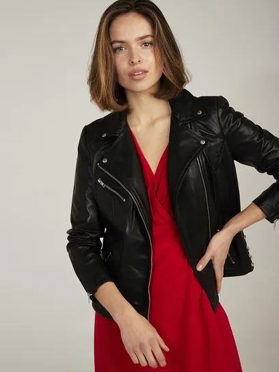 veste en cuire femme