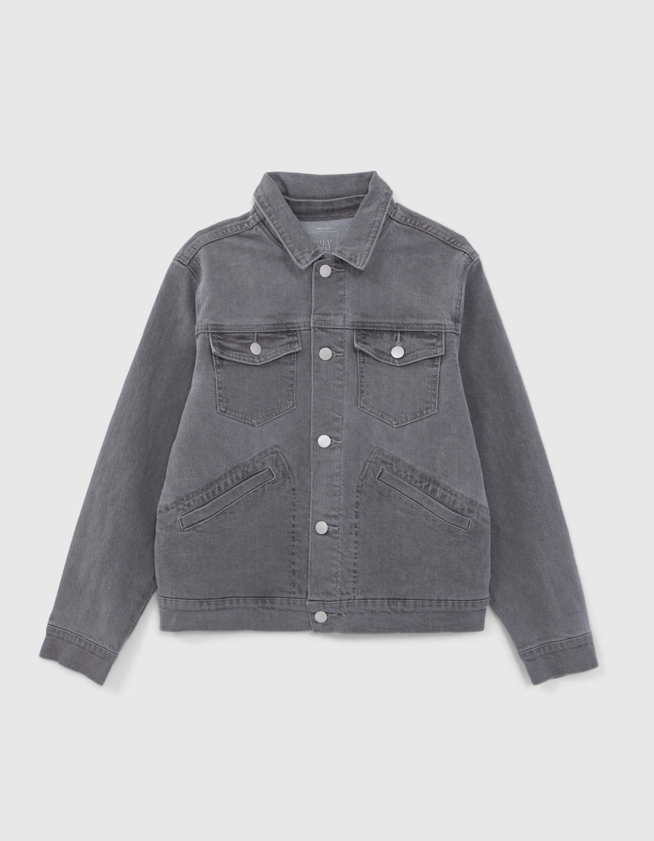 Veste en jean gris waterless capuche amovible garçon