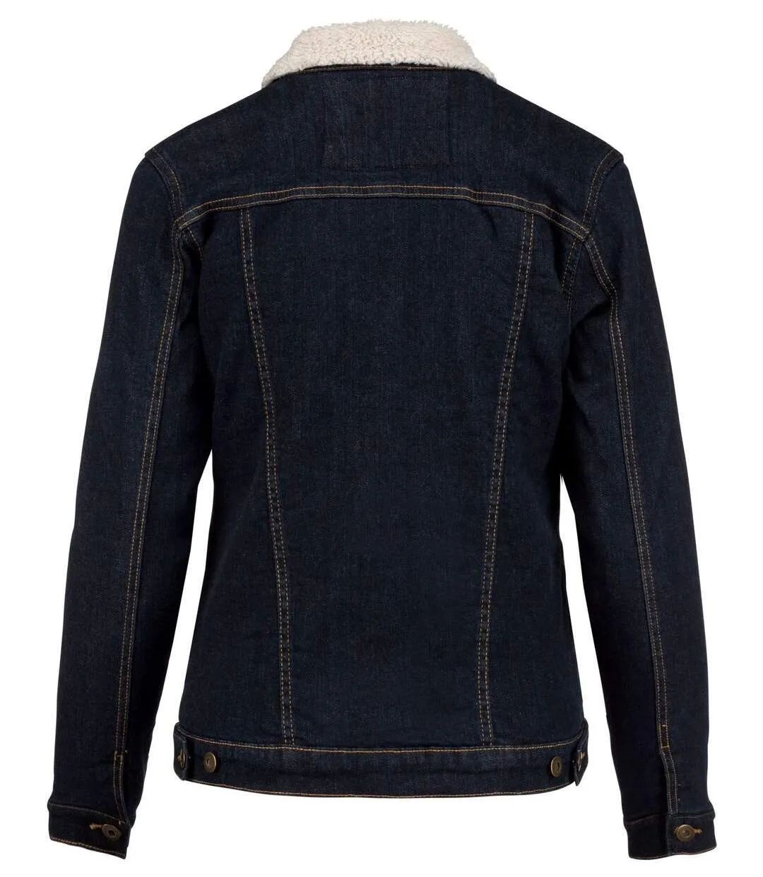 Veste jean doublée sherpa - K6139 - bleu denim - femme