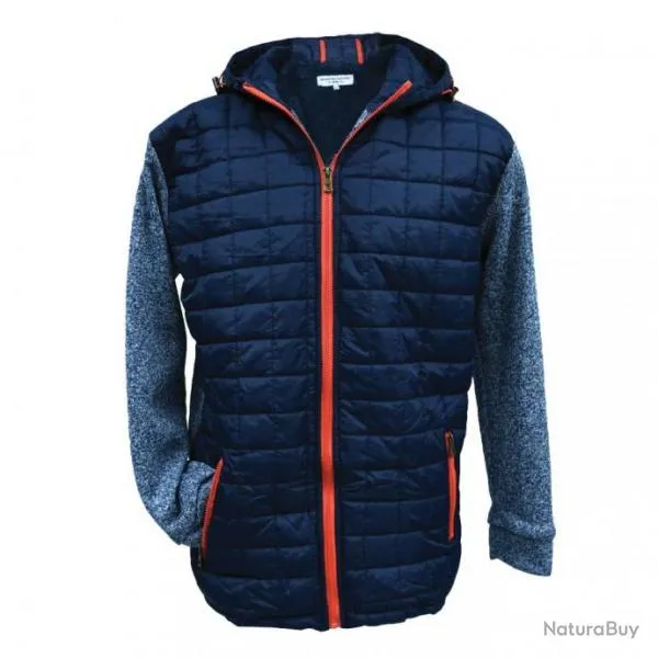 Veste matelassée zippée capuche navy taille L (Taille 4)