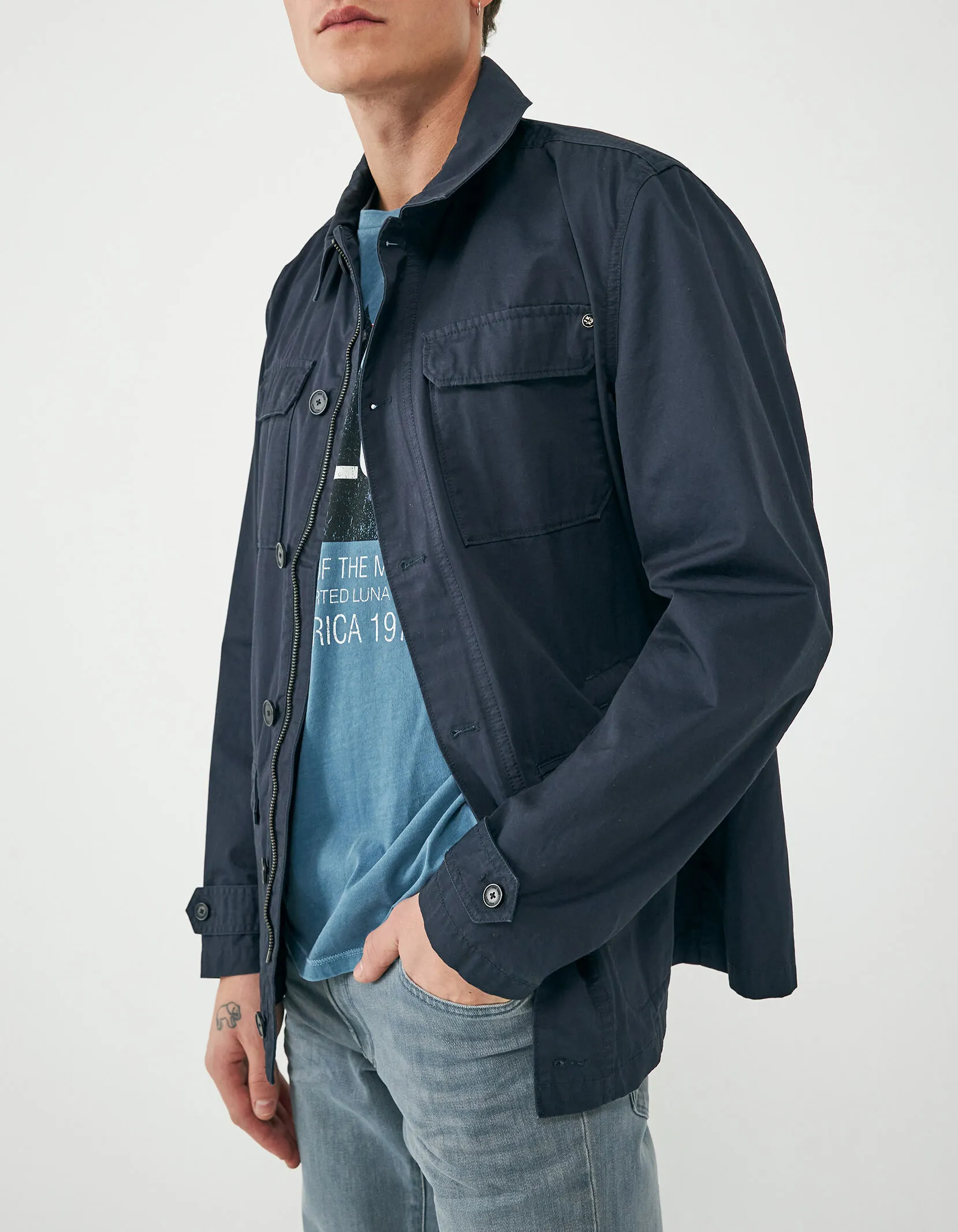 Veste saharienne marine Homme