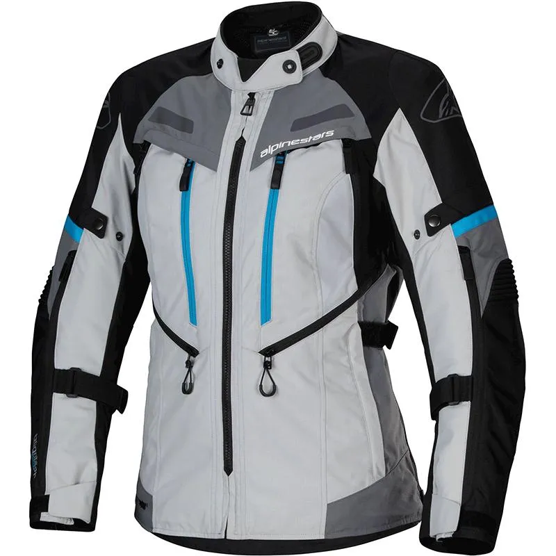 Veste STELLA BOGOTA PRO DRYSTAR ALPINESTARS gris/noir/cyan - MAXXESS.FR, Veste moto